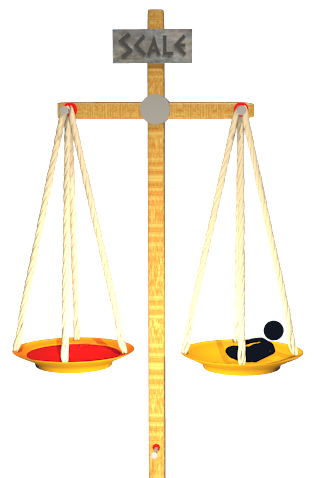 Image of cross as balance scale